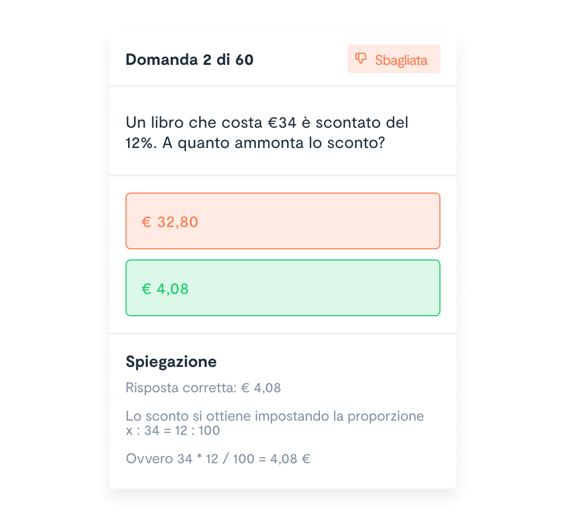 Correggi l'esercitazione